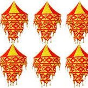 Multi Colours Hand Embroidery Big Size Cotton Lamp <b>Shades</b> for Home Decor Wholesale Supplier India RJ FABRIC EXPORTS - Product Image 1