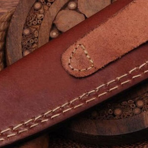 Funda de cuero clásica para cuchillo, estilo tradicional, hecha a mano, para cuchillos de camping y uso general, funda de cuero para cuchillo de exterior. - Product Image 4
