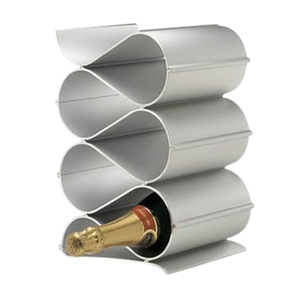 Porte-vin en métal doré moderne pour 6 bouteilles, sur pied, géométrique, pour comptoir de cuisine, bar ou présentation. - Product Image 3