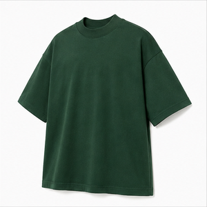 T-shirt Homme Surdimensionné à Manches Courtes en Tissu Structuré Vert Forêt Lourd Personnalisé MTS-OVR-0016 - Product Image 3