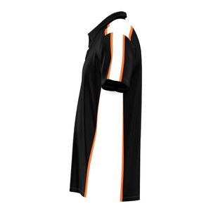 Men's Black <b>Orange</b> White Short Sleeve <b>Polo</b> Shirt Solid Color Knitted Casual Style Regular Fit - Product Image 1