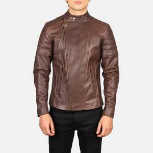 Veste en cuir pour homme personnalisée avec étiquette privée, couleurs personnalisées, impression simple et broderie. - Product Image 4
