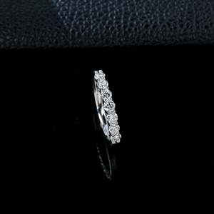 Classic Seven-Stone Moissanite Wedding Band 925 Sterling <b>Silver</b> <b>Stacking</b> Eternity <b>Ring</b> - Product Image 5