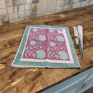 Ensemble de 6 sets de napperons en coton de haute qualité, durables et faits à la main, motif vie marine |   Thème océanique écologique |   Imprimé multicolore réutilisable - Product Image 5