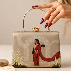 Pochette brodée beige style artistique traditionnel – Sac de soirée élégant pour femme, idéal pour les occasions festives - Product Image 2