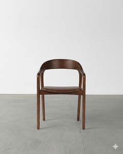 Silla de Comedor Moderna de Mediados de Siglo, de Madera Sólida, con Respaldo y Reposabrazos Curvos, Ecológica, para Apartamento, Restaurante, Cafetería, Hotel - Product Image 3