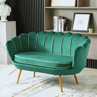 Canapé d'angle modulable de luxe deux places en velours avec pieds en métal, le plus vendu pour salon