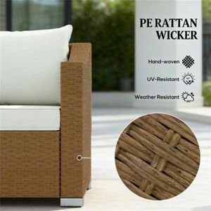 Sofá Doble Gris Claro para Exteriores, Juego de Jardín de 3 Niveles - Product Image 2