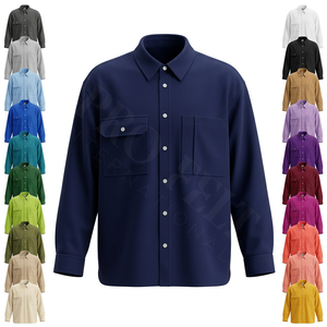 Outdoor Workwear & Streetwear Dress Shirt <b>Jacket</b> with Long Sleeves Classic Collar Buttoned Pocket Whole Sale Private Label Shirt - Product Image 1