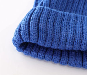 Premium Digital Printing Ribbed Knit Beanie Cap <b>Navy</b> Cuffed Winter <b>Hat</b> Stretch Fitted Outdoor Travel Streetwear Adults Casual - Product Image 3