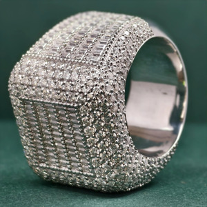 แหวนดาวดวงใหญ่สำหรับผู้ชาย VVS Moissanite หรูหรายอดนิยมแร็ปเปอร์ยอดนิยม925สเตอลิงซิลเวอร์แล็ปปลูกกุหลาบทอง14K - Product Image 6