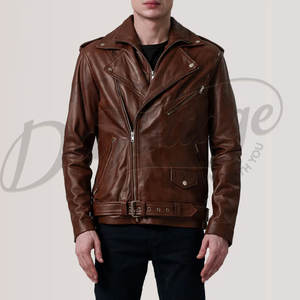 Veste en cuir gris anthracite pour homme, en véritable peau de mouton, coupe ajustée, style moto café racer, col à boutons-pression, vêtement d'extérieur décontracté et élégant - Product Image 2