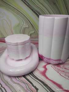 Juego de Accesorios de Baño de Resina Floral Ecológica Hechos a Mano, Colección de 3 Piezas para Encimera - Product Image 4