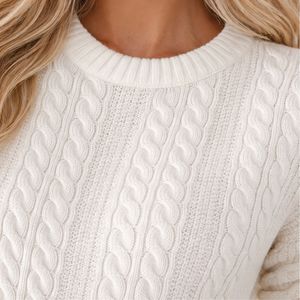 Suéter Tejido para Mujer, Cuello Redondo, Suave y Cálido, Informal, Manga Larga, Clásico de Invierno, Cómodo, Elegante, Ropa de Calle Premium - Product Image 4