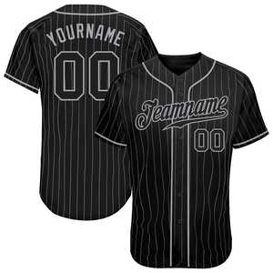 Camiseta de béisbol a rayas con nombre y logotipo cosidos, personalizada y elegante, con estampado a color - Product Image 4