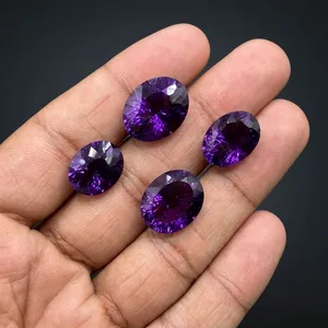 Ametista Púrpura Natural de Primera Calidad con Corte Cóncavo/Láser, Formas Mixtas Sueltas al por Mayor, Gemas Facetadas para Fabricación de Joyería - Product Image 6
