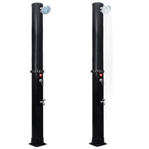 Douche extérieure solaire en PVC noir, aluminium et laiton, design haut de gamme - Product Image 3