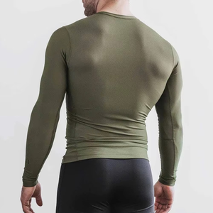 Camisetas Deportivas de Compresión de Manga Larga para Hombre, de Secado Rápido, para Entrenamiento, Running y Gimnasio, con Estampado de Silicona Sólida en la Parte Delantera, Tejidas - Product Image 5