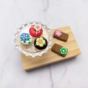 Polymer Clay Flower Slices Miniature Dollhouse <b>Accessories</b> Assorted Colors DIY Craft for ages 14+ - Product Image 2