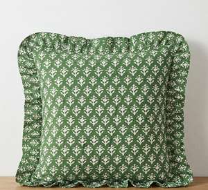 Fundas de Almohada 100% Algodón con Estampado de Bloques, Hechas a Mano, Decorativas, Florales, Vintage, con Volantes - Product Image 6