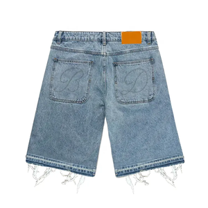 Nuevos pantalones cortos de mezclilla elásticos de moda para hombre, estilo casual, en azul y negro, de tela de lona, estilo urbano. - Product Image 3