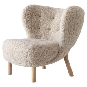 Poltrona Lounge Mid-Century Little <span class=keywords><strong>Petra</strong></span> VB1 con Poggiapiedi, Rivestimento in Pelle di Pecora, Prezzo di Fabbrica, per Appartamenti <span class=keywords><strong>e</strong></span> Hotel - Product Image 2