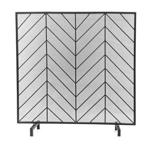 Protector de chimenea metálico de alta calidad, pantalla de fuego metálica, protector de chispas moderno de un solo panel, cubierta sencilla. - Product Image 1