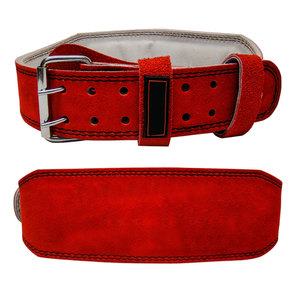 Cinturón de Piel Rojo para Levantamiento de Pesas, Hebilla Ajustable, Soporte Lumbar para Entrenamiento de Fuerza, Unisex, para Gimnasio - Product Image 5