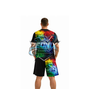 Conjunto de Camiseta y Pantalones Cortos Deportivos Sublimados Personalizados, Secado Rápido, Transpirable, 100% Algodón, Uniforme de Entrenamiento de Baloncesto para Hombre - Product Image 3