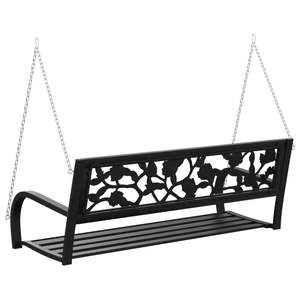 Columpio de Jardín Mediano en Acero Negro y Plástico, Columpios para Patio - Product Image 6