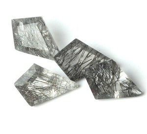 Top Quality AAA Natural Black Rutile Quartz Kite Faceted Gemstone Diamond Cut <b>Needle</b> Rutile Inclusion Loose Stone Supplier - Product Image 2