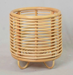Jardinière au design accrocheur en rotin naturel, pots de plantes d'extérieur pour la décoration du jardin, fabriqués à la main au Vietnam - Product Image 3