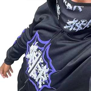 เสื้อฮู้ดซิปเต็มตัวสไตล์ Y2K สตรีทแวร์ลายใยแมงมุมกราฟิกโครงกระดูกแบบโกธิคทรงโอเวอร์ไซส์สำหรับผู้ชาย เสื้อสเวตเชิ้ตพังก์เนื้อหนา - Product Image 6