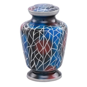 Urnas funerarias de aluminio para adultos con acabado en colores rojo, amarillo y negro, urnas metálicas para cenizas humanas, urnas conmemorativas para cremación. - Product Image 6