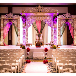 Escenario de Boda Real Maharaja, Clásico Estilo Jodha Akbar, Elegante Decoración para Ceremonia de Boda, Estilo Bollywood, California, EE. UU. - Product Image 1