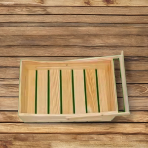 Plateau de rangement en bois brun artisanal, bois naturel avec un design élégant, plateau de rangement pour le petit-déjeuner en bois par Decor World Expo - Product Image 1