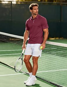 Polo de Manga Corta Color Granate para Hombre, de Secado Rápido, Tejido de Punto, Estilo Golf, Corte Regular - Product Image 3
