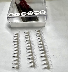 Extensions de cils synthétiques faites à la main, en éventail préformé, effet camélia, longues et naturelles, 14D 16D 20D, courbure CC/DD/M/L, vente en gros - Product Image 4