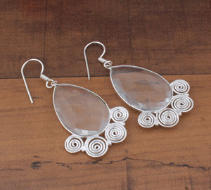 Pendientes Colgantes de Lujo de Plata de Ley 925 con Forma de Pera y Cristal Blanco Brillante en Forma de Lágrima para Mujer, Boda, Novia - Product Image 4