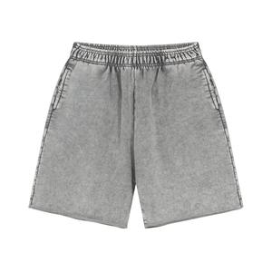 Shorts de jogging vintage délavés à l'acide pour hommes, personnalisés, en coton épais 100 % respirant et écologique, avec taille élastique - Product Image 4