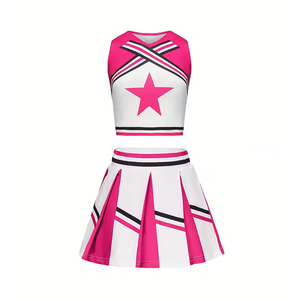 Uniformes de cheerleading personnalisés avec logo, ensemble sans manches en polyester, nouveau style, entraînement scolaire, service OEM - Product Image 1