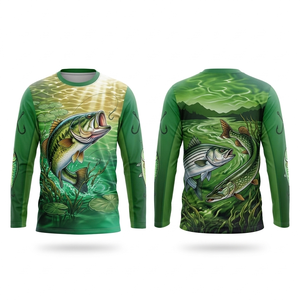 Camiseta de Pesca Personalizada, Sublimada, Manga Larga, Protección UV, Secado Rápido, Transpirable, para Deportes al Aire Libre - Product Image 1