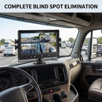 Moniteur AHD 7 pouces HD 1080P à quatre vues, écran partagé 4 canaux pour la surveillance de recul des camions, bus et véhicules lourds