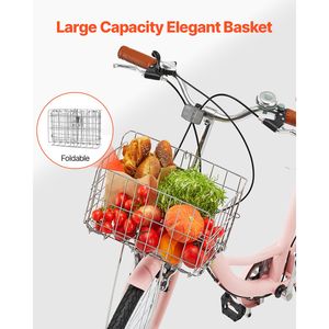 Bicicletta Cruiser in Alluminio Rosa a 7 Velocità, 26 Pollici, con Portapacchi Posteriore di Grande Capacità e Cestino, Doppia Sospensione, Sicura e Robusta - Product Image 5
