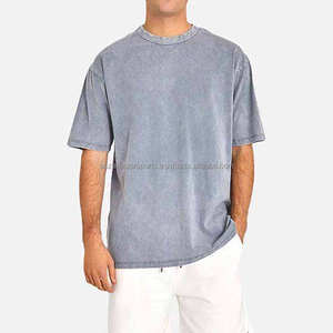 Acid Washed Cotton Streetwear Graphic T-Shirt Men Regular Fit Breathable Quick Dry Jersey Fabric - Product Image 1