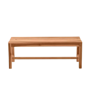Banco de Jardín de Madera de Teca Sólida, Diseño Minimalista, Muebles de Patio Resistentes sin Respaldo, Impermeables y Ecológicos para Uso en Exteriores - Product Image 2