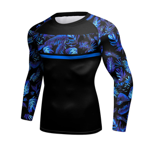 Men Long Sleeve Sun Protection Clothes Compression Boxing Jersey Quick Dry Muscular T <b>Shirt</b> For Men High Quality Custom Logo - Product Image 4