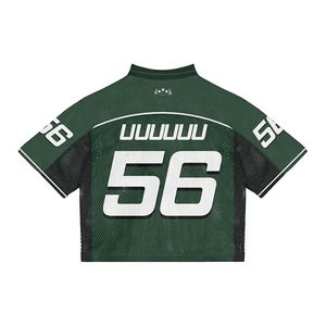 American Vintage Football Baggy Jerseys 2026 France Oversized Knitted Mesh V-Neck Crop Boxy Breathable American Football Jerseys - Product Image 2