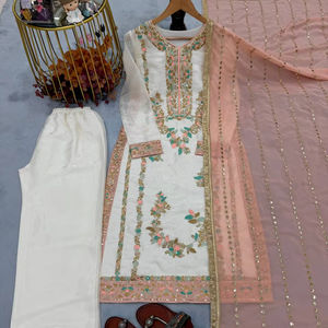 Conjunto de Traje Bordado JMY Premium de 3 Piezas – Ropa Étnica Femenina de Calidad de Exportación - Product Image 1