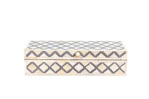 Handcrafted Natural Camel Bone Inlay <b>Box</b>: <b>Large</b> Decorative Bone & Resin Jewelry <b>Box</b> 13x4x3 Inches - Product Image 6